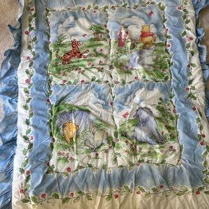 Disney Winnie the Pooh Blue and White Quilt